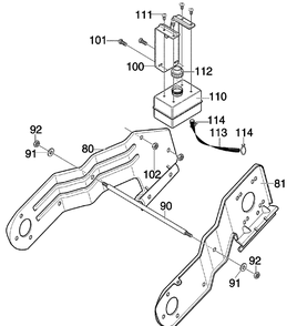Frame Components Assembly Diagram and Parts List for 620301X61NC 2004 Briggs and Stratton Snow Blower